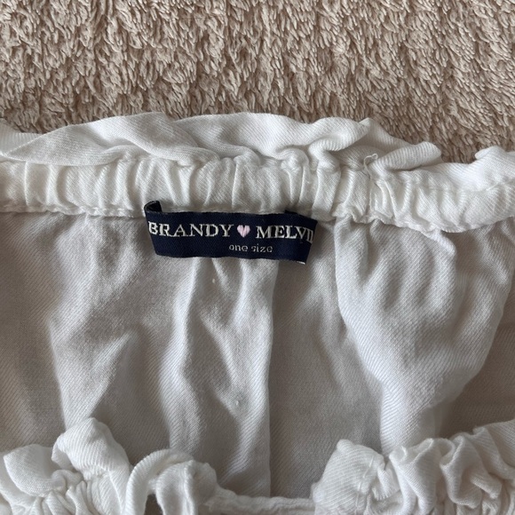 Brandy Melville White Off-Shoulder Cropped Top XS/S Made in Italy - Picture 6 of 11